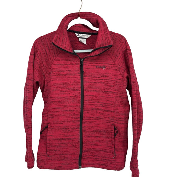 Columbia GRT Jacket Womens Large Heather Red/black Full Zip - Picture 1 of 9